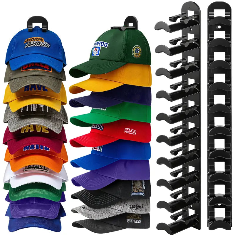 （2 Pack）🧢 Store 20 Caps in Seconds: The Ultimate Heavy-Duty Wall Hat Organizer That Protects Your Hat's Shape! 🛠️🔥