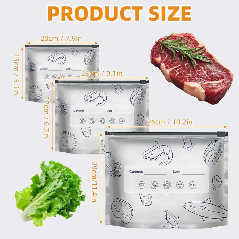 🥑 3X Extended Freshness | 2026 New Reusable Heavy-Duty Aluminum Foil Stand-Up Food Storage Bags 🥩