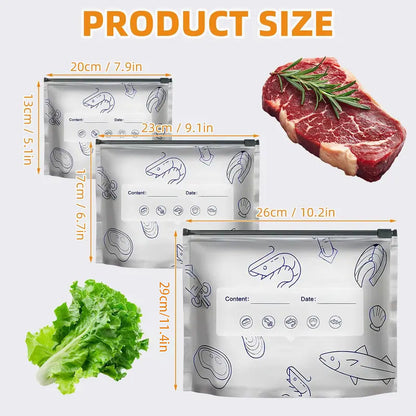 🥑 3X Extended Freshness | 2026 New Reusable Heavy-Duty Aluminum Foil Stand-Up Food Storage Bags 🥩