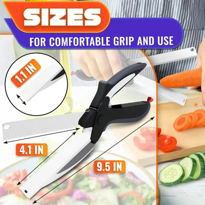 ✂️ Chop in Seconds | 2-in-1 Multi-Purpose Food Scissors with Integrated Cutting Board 🥕