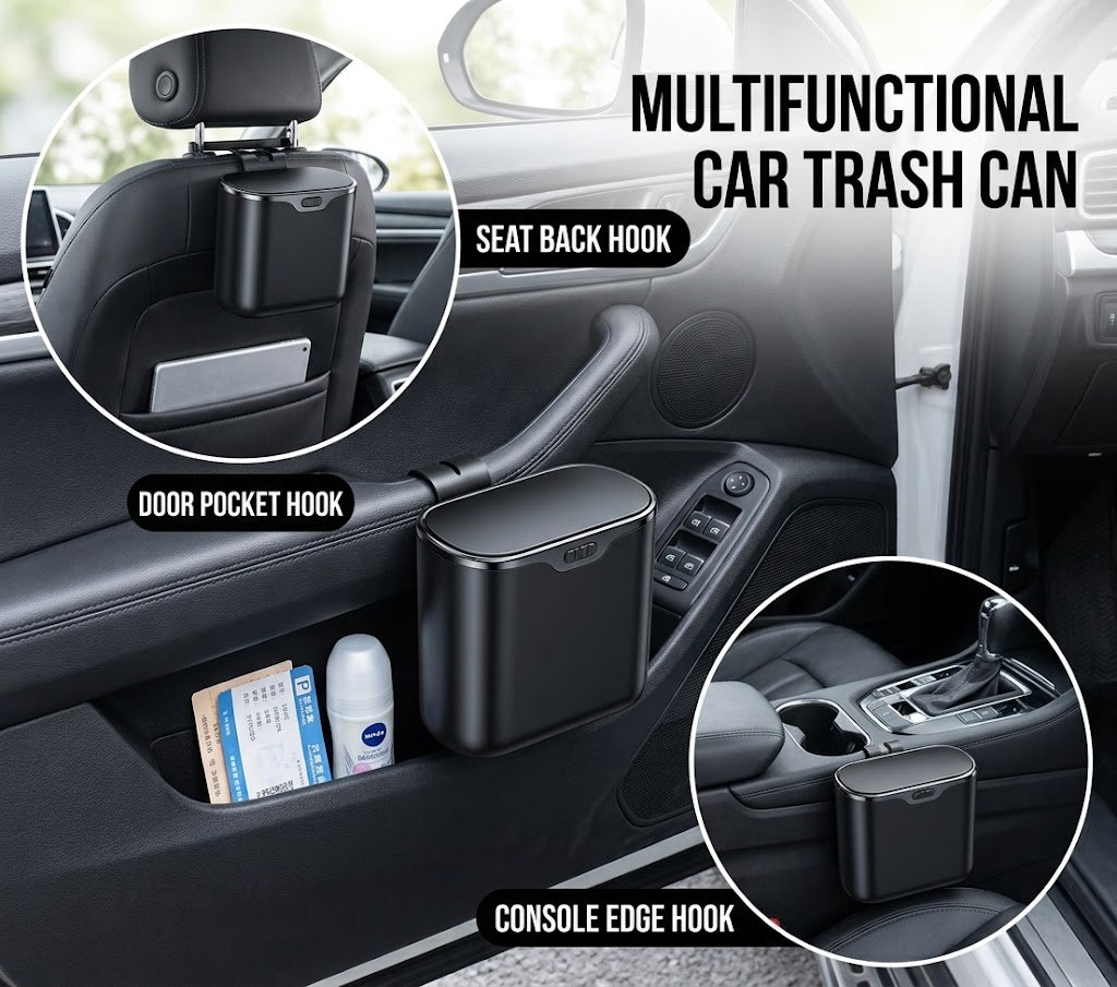 Compact Car Door Trash Can