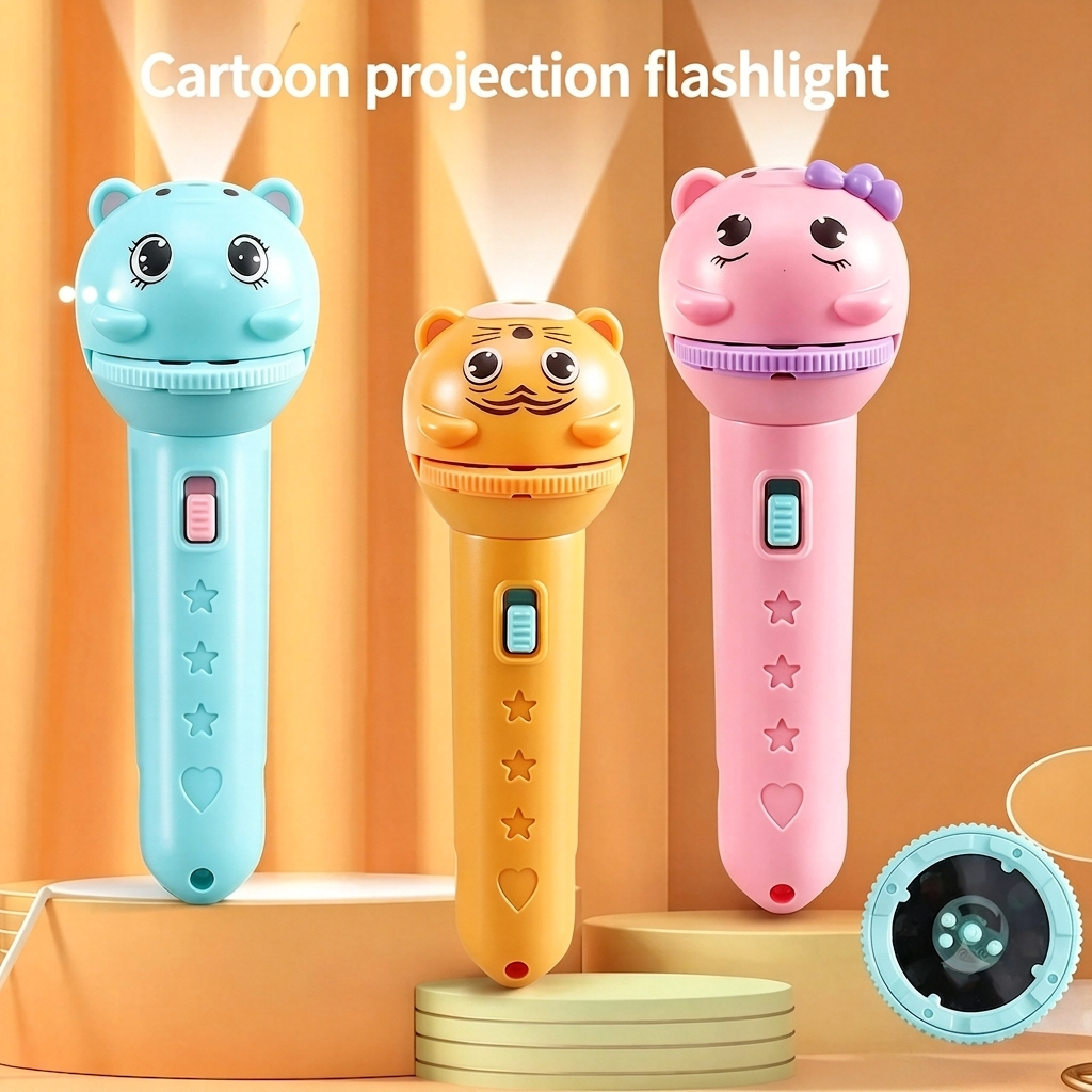 🌟 Magic Bedtime Storyteller | Kids Projection Flashlight Toy, 3 Slides with 24 Patterns, Safe ABS Early Learning & Visual Cognitive STEM Gift ✨
