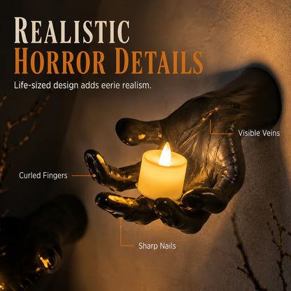 🎃 Scream-Worthy Halloween | 3-pack 3D Creepy Monster Hands Wall Decor Sculptures 👻
