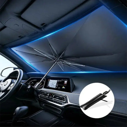 🔥 Reclaim Your Cool Drive: The 1-Second Pop-Up Titanium Car Windshield Umbrella That Defeats 99% UV Heat & Saves Your Leather! 🚗☀️
