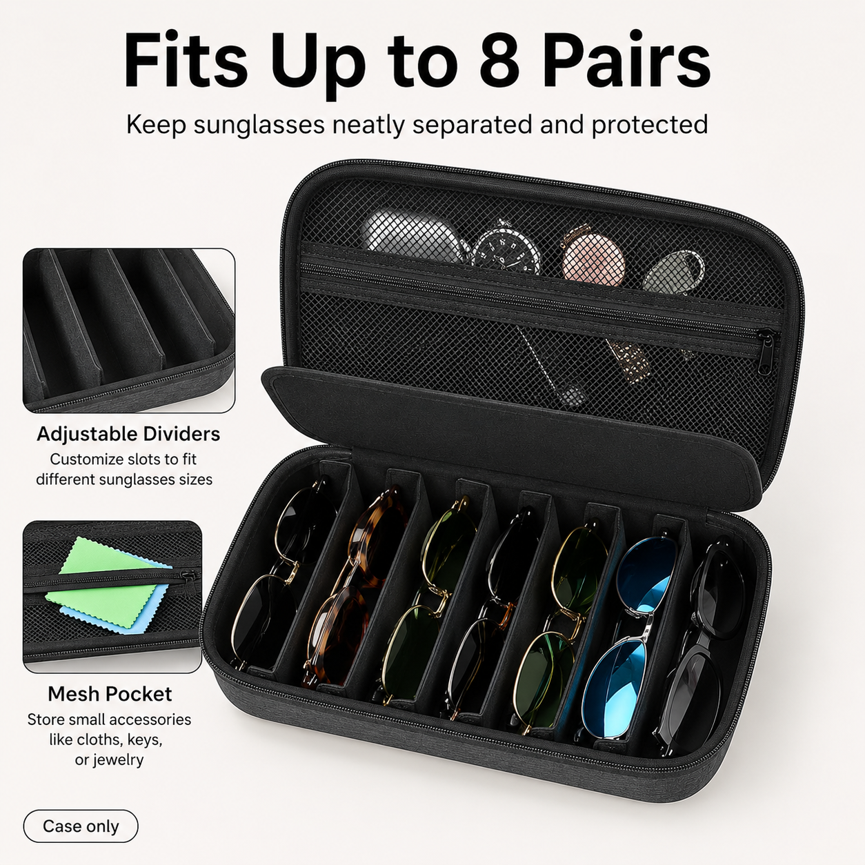 Travel Sunglasses Organizer Case