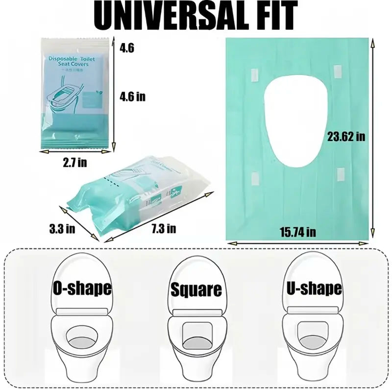 🚽 Ultimate Public Restroom Shield | Disposable Toilet Seat Covers (10/20/30 Pack, 16x24in), Extra Large Waterproof & Non-Slip Individually Wrapped Essentials ✨