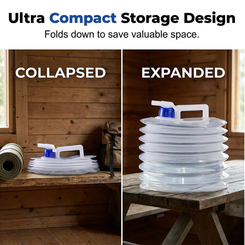 🏕️ Smart Hydration | Heavy-Duty Collapsible Water Container with Leak-Proof Spigot 🚰