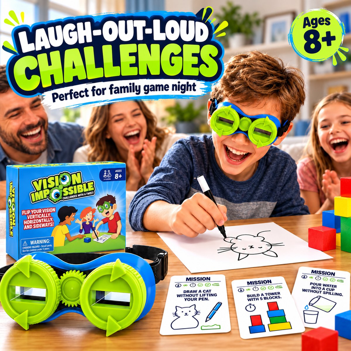 Upside-Down Vision Challenge Game with Reversing Goggles