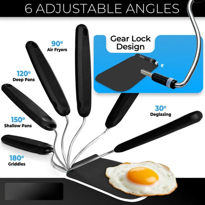 🔥 The Anti-Awkward Spatula: The Ultimate Adjustable-Angle Kitchen Gadget That Fits Air Fryers, Griddles & Snatches Every Edge! 🍳📐