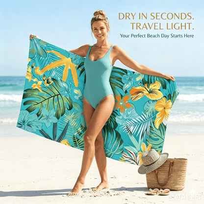 🌊 Quick-Drying Microfiber Beach Towel – Ultra-Light Sand-Free Travel Towel Whit Beach Clip