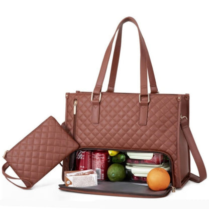 💻 Streamline Your Commute | 3-in-1 Multi-Functional Insulated Laptop Bag & Large Capacity Lunch Tote Organizer for Work & School 🍱
