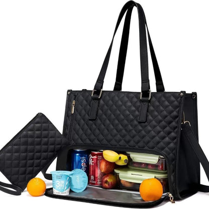 💻 Streamline Your Commute | 3-in-1 Multi-Functional Insulated Laptop Bag & Large Capacity Lunch Tote Organizer for Work & School 🍱