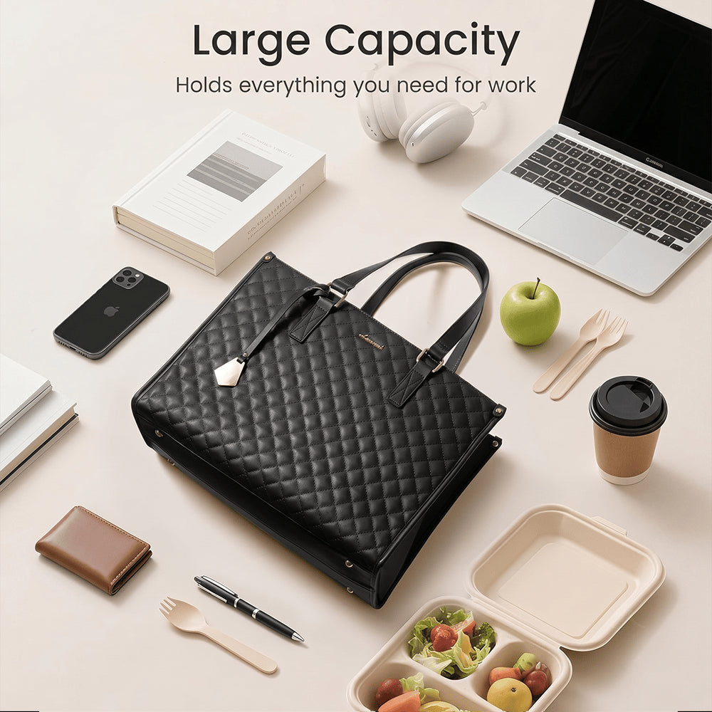 💻 Streamline Your Commute | 3-in-1 Multi-Functional Insulated Laptop Bag & Large Capacity Lunch Tote Organizer for Work & School 🍱