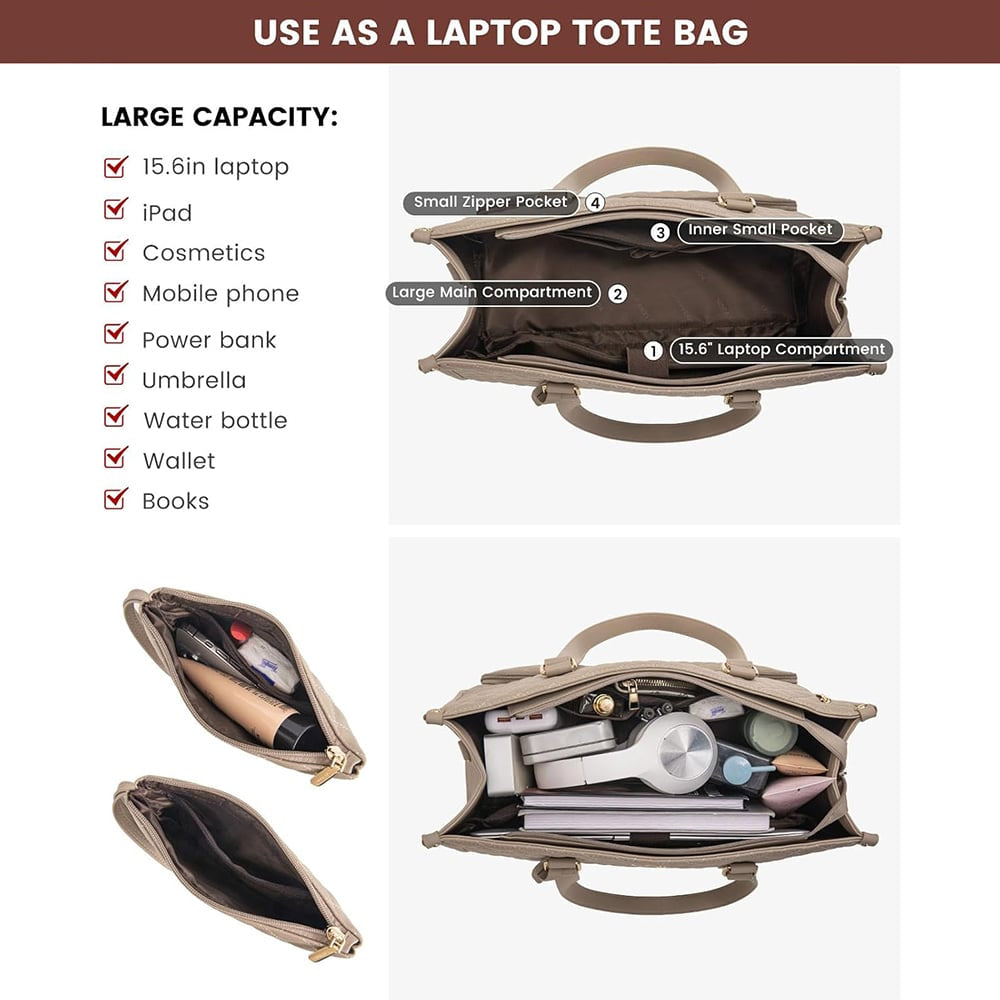 💻 Streamline Your Commute | 3-in-1 Multi-Functional Insulated Laptop Bag & Large Capacity Lunch Tote Organizer for Work & School 🍱
