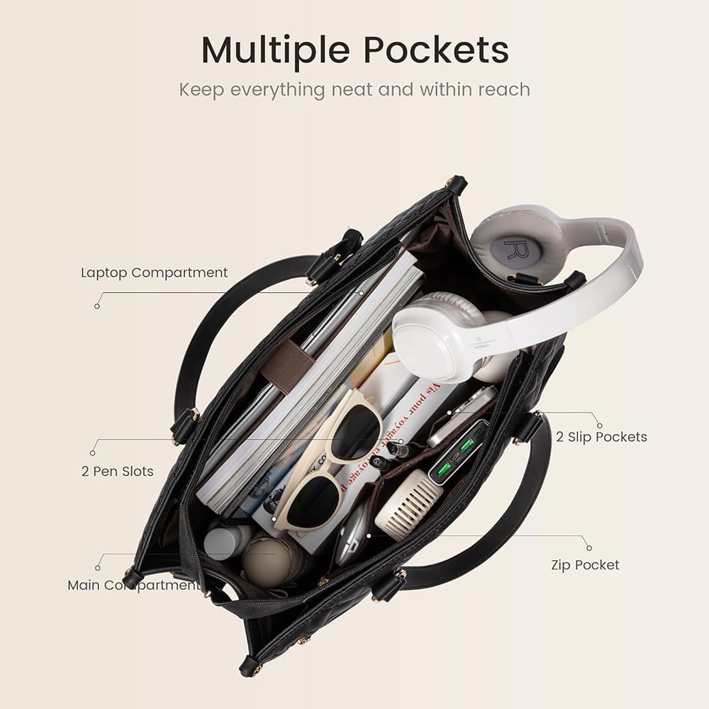 💻 Streamline Your Commute | 3-in-1 Multi-Functional Insulated Laptop Bag & Large Capacity Lunch Tote Organizer for Work & School 🍱