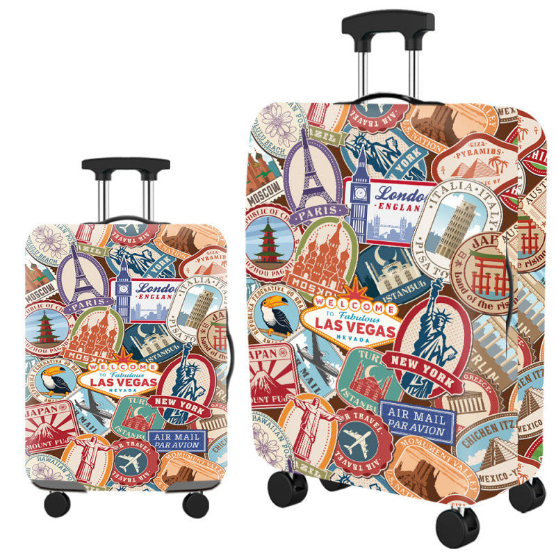 ✈️ Spot Your Bag Instantly | Fashion Cat Print Travel Luggage Cover Protector Anti-Scratch High-Elastic Suitcase Skin 🧳