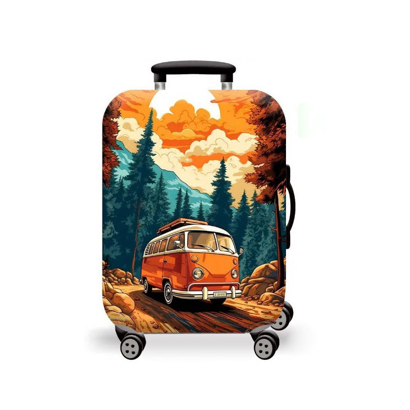 ✈️ Spot Your Bag Instantly | Fashion Cat Print Travel Luggage Cover Protector Anti-Scratch High-Elastic Suitcase Skin 🧳