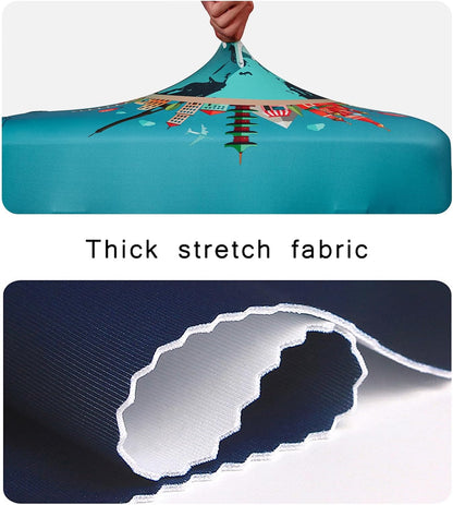 ✈️ Spot Your Bag Instantly | Fashion Cat Print Travel Luggage Cover Protector Anti-Scratch High-Elastic Suitcase Skin 🧳
