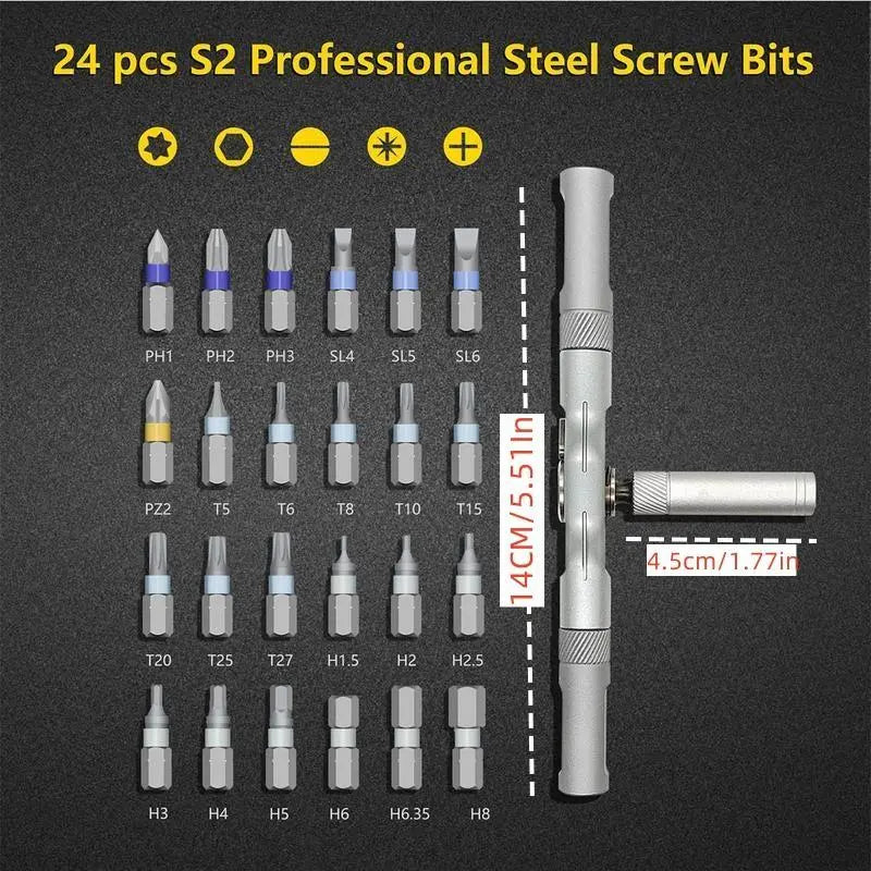 👨‍ Flip the Switch on Efficiency: The 24-in-1 Heavy-Duty Ratchet Screwdriver Set Every Man Needs in His Pocket! 🛠️🎁