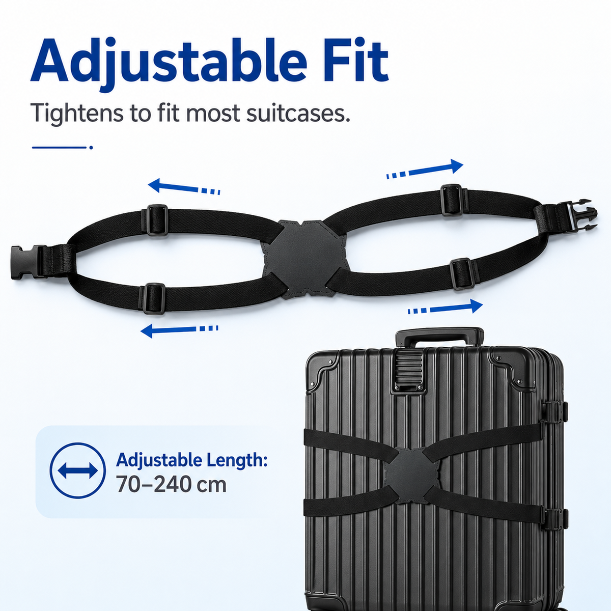 Figure-8 safety luggage straps