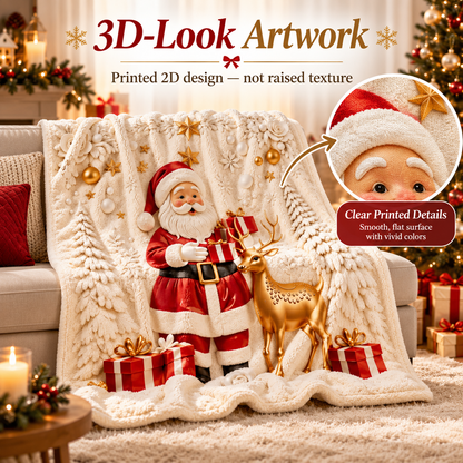 Cozy Christmas Sherpa Throw Blanket