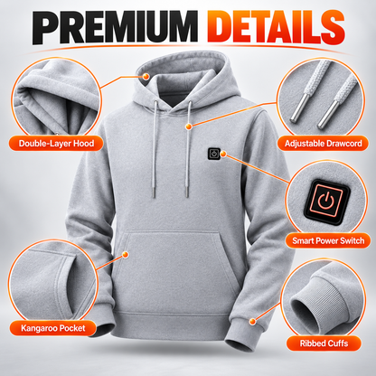 5-Zone Heated Hoodie with Adjustable Temperature