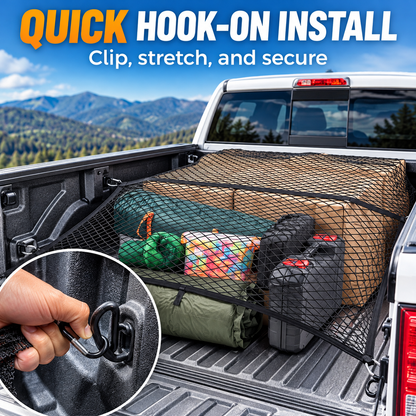 Stretchable Truck Bed Cargo Net – Elastic Load Organizer