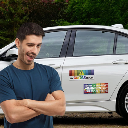 🌈 Show Your Pride | 10-Pack Funny Gay Pride Rainbow Car Magnets &amp; Bumper Stickers ✨