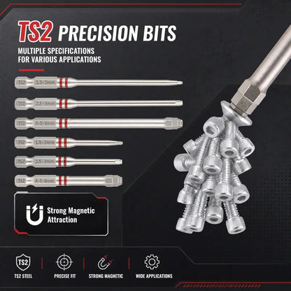 🛠 Industrial Strength | 6-Piece Magnetic Hex Shank Pagoda-Shaped Screwdriver Bits Set ⚡