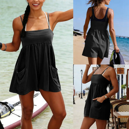 🔥 The Anti-Tight Summer Uniform: The 95% Cotton Oversized Strappy Romper That Snatches Your Vibe & Frees Your Body! ☁️✨