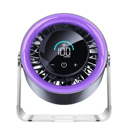 🍃 100-Speed Micro-Control | Portable Turbo Desk Fan with Digital Display 🌀