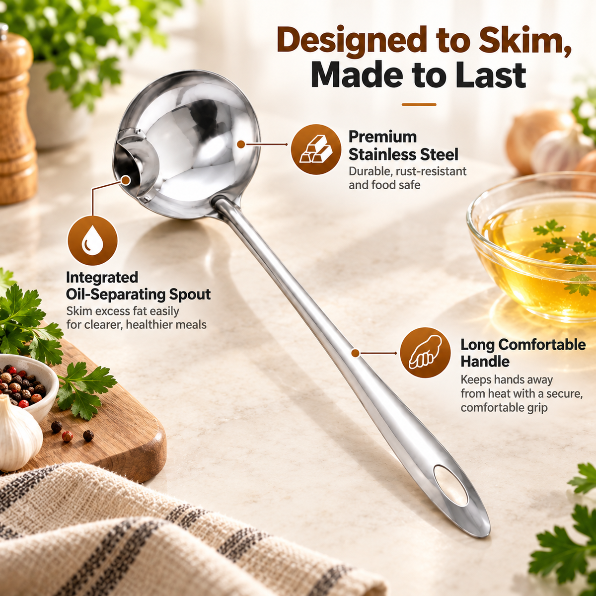 Stainless Steel Oil Separator Ladle