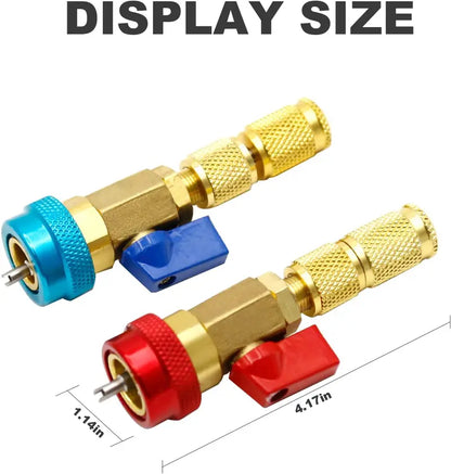🚗 Zero-Leakage Mastery | R134a High & Low Pressure A/C Valve Core Remover Installer Tool Kit with Ball Valve 🛠️