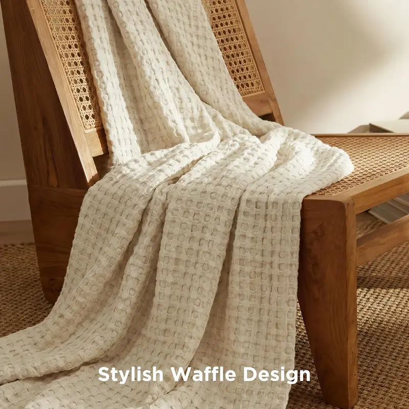 🥶 Attention Hot Sleepers: The Luxury Bamboo Waffle Blanket That Ends Night Sweats Permanently! 🎋❄️