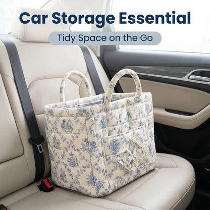 🔥 Reclaim Your Luxury Cabin Vibe: The Chic 1-Second Floral Car Storage Basket That Vanishes Backseat Clutter & Is 100% Machine Washable! 🌸📦