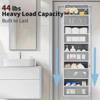 📦 Maximize Your Space | Over-the-Door 4-Tier Hanging Storage Fabric Organizer with Massive Pockets for Bedroom & Pantry 🏠