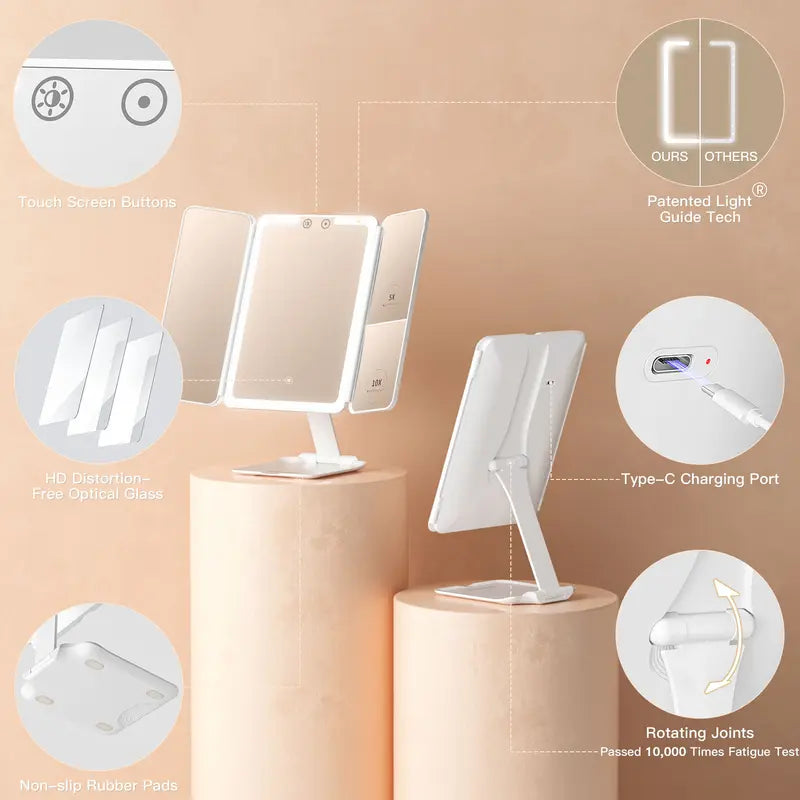 💡 Premium LED Smart Vanity Mirror | Dimmable Light for Perfect Makeup 🪞