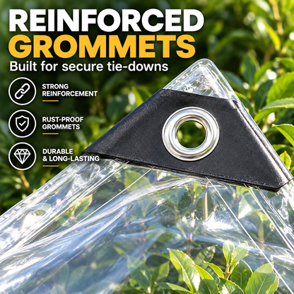 Clear Waterproof Tarp with Reinforced Grommets