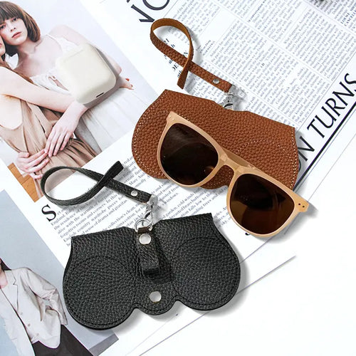 🕶️ Protect Your Eyewear Anywhere | Modern Leather Glasses Case, Lightweight Soft Zippered Pouch with Belt Loop Clip for Travel & Camping ✨