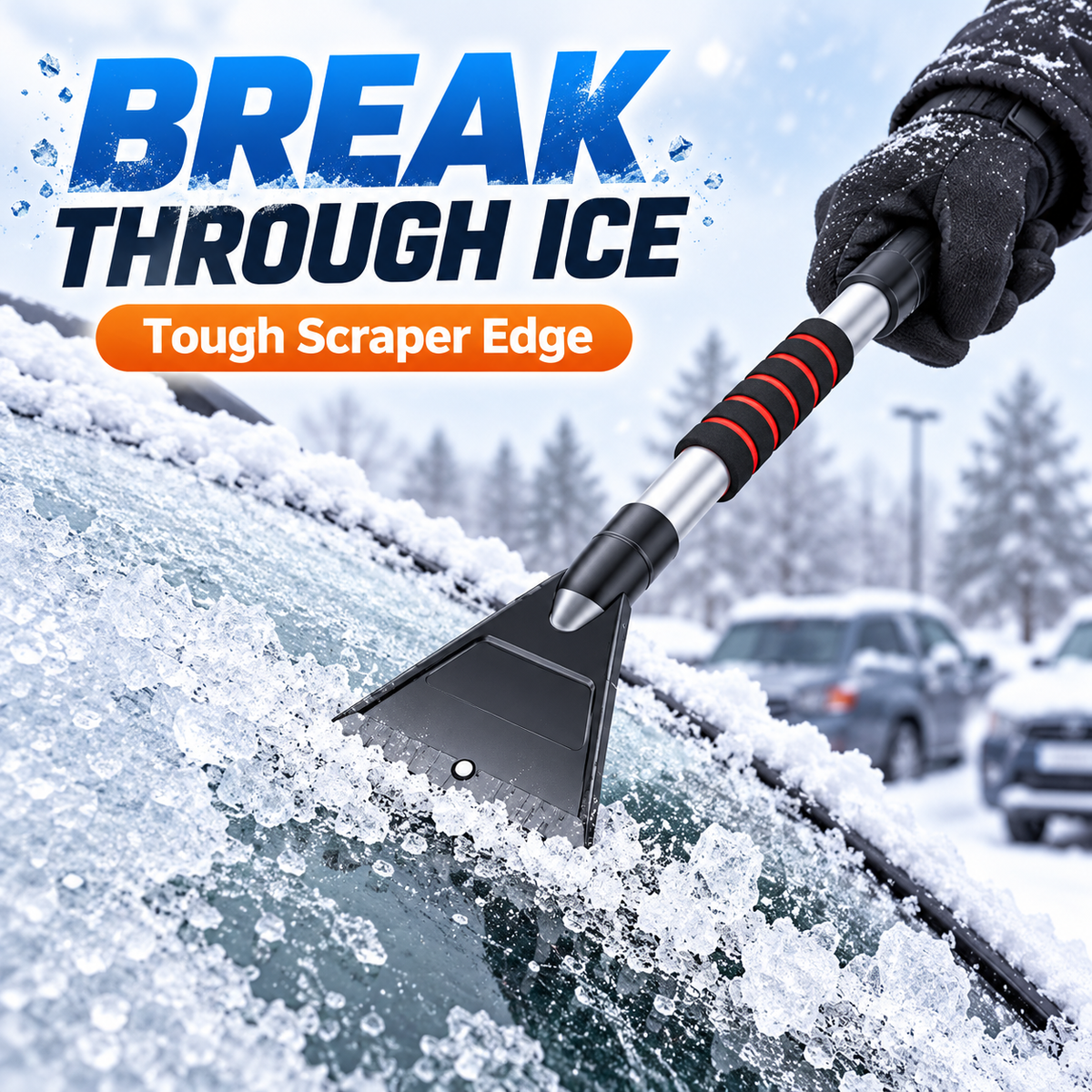 3-in-1 Extendable Car Snow Brush & Ice Scraper