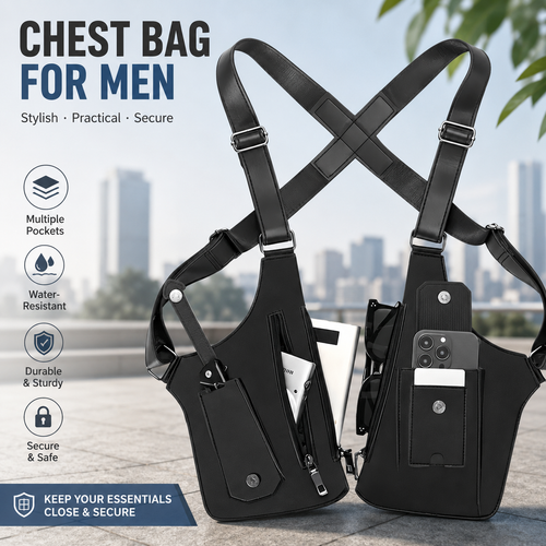 🚴 Men's Vintage Chest Rig Vest Bag