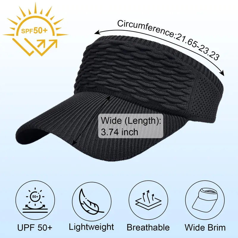 🔥 Free Your High Ponytail! The Iconic "That Girl" Open-Top Sun Visor That Protects Your Skin Without Cruching Your Aesthetic! 👑✨