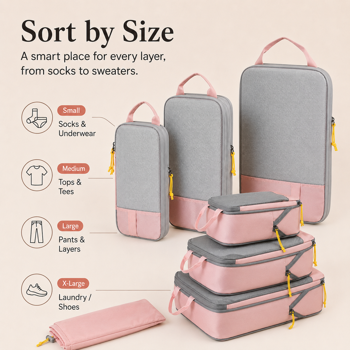 6-piece compression storage bag set