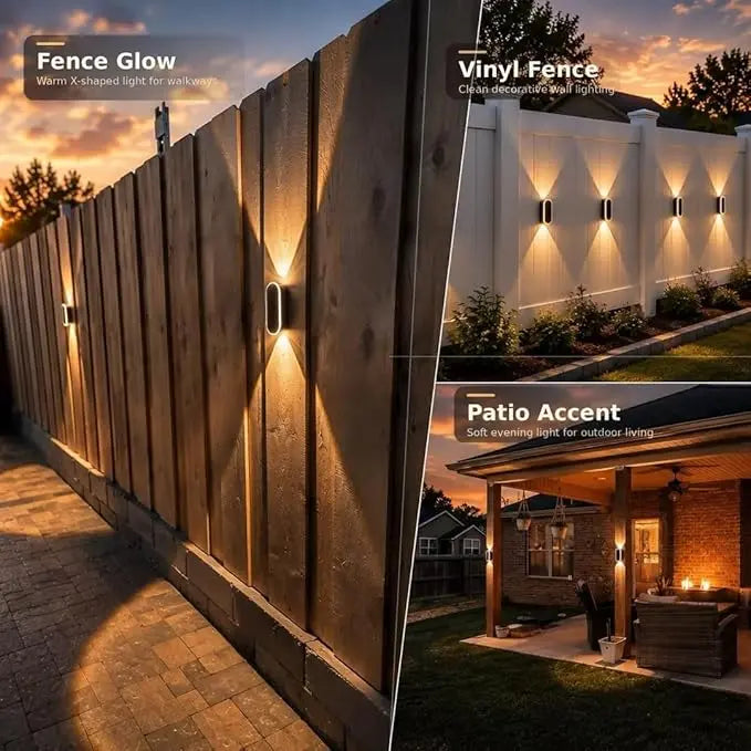 🏡 Light Up Your Home | Solar Up & Down Dual Lens Outdoor Wall & Fence Lights ✨