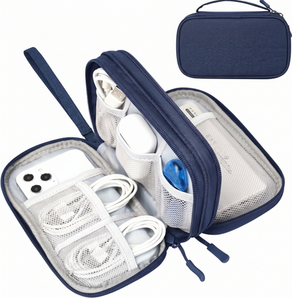🔌 Master Your Cable Chaos | Double-Layer Electronic Travel Organiser, Waterproof Electronics Accessories Carry Bag for Cables, Charger & Phone ✨