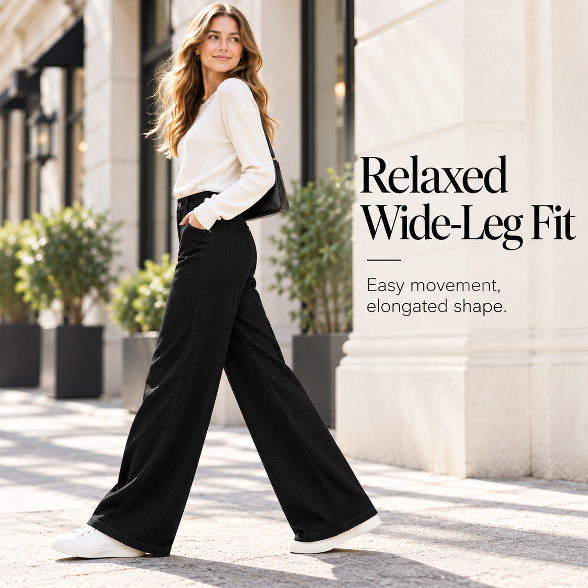 Women’s Relaxed Fit Patterned Straight-Leg Pants
