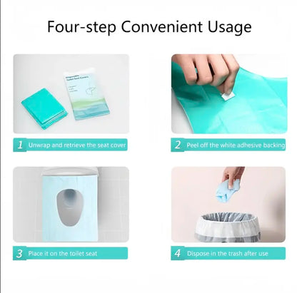 🚽 Ultimate Public Restroom Shield | Disposable Toilet Seat Covers (10/20/30 Pack, 16x24in), Extra Large Waterproof & Non-Slip Individually Wrapped Essentials ✨