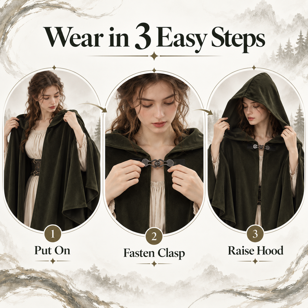 Medieval Gothic Hooded Cloak – Long Cosplay Cape