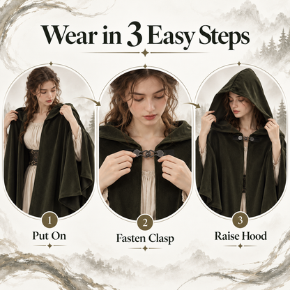 Medieval Gothic Hooded Cloak – Long Cosplay Cape
