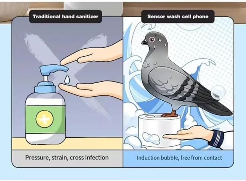 🐦 Hilarious & Sanitary | Pigeon Automatic Induction Foam Soap Dispenser Touchless "Pigeon Pooping" Fidget Hand Washer 🧼